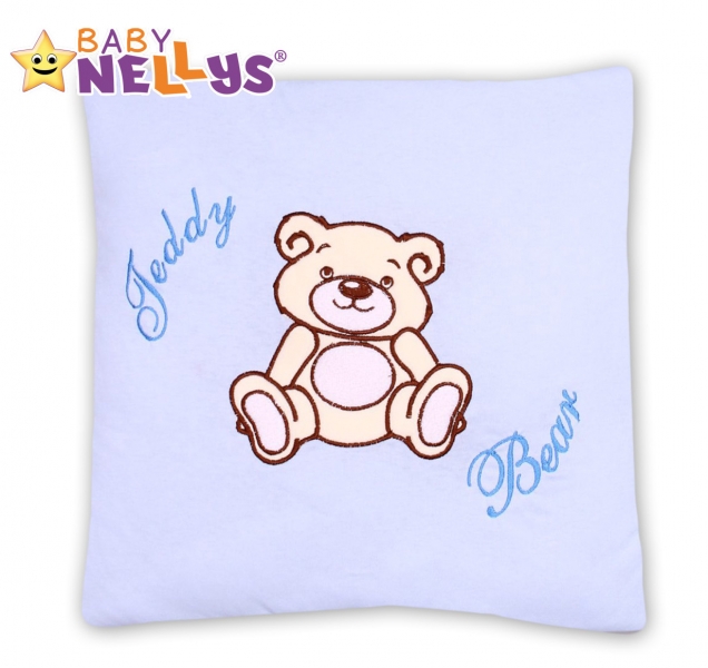 Baby Nellys Polštářek 40x40 Teddy Bear - sv. modrý