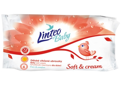 Vlhčené ubrousky LINTEO BABY Soft&cream - 72ks v bal.
