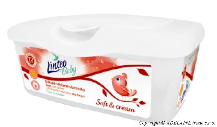 Vlhčené ubrousky LINTEO BABY Soft&cream v krabičce - bílý