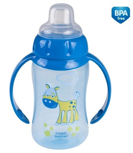 Fotografie Tréningová hrneček/lahvička s úchyty 320ml - modrá s úchyty