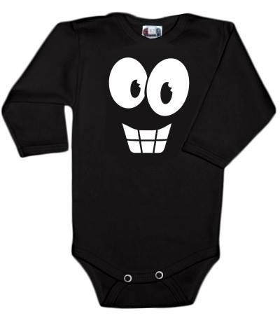 DEJNA Body dlouhý rukáv s Tváří - černé, vel. 92