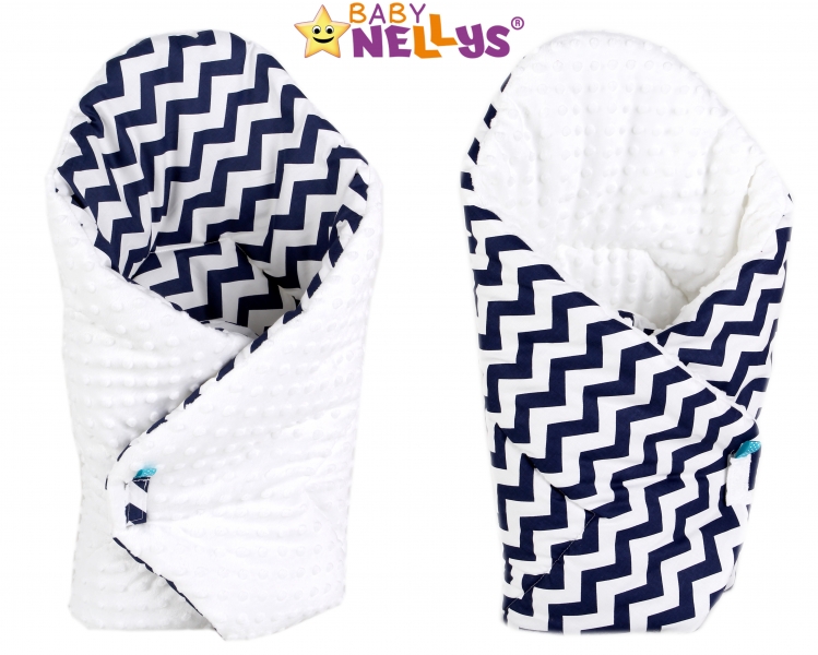 Luxusní zavinovačka MINKY BABY - oboustranná Zig zag granát - MINKY Baby, Oboustranná, Zig zag granát/bílá Minky