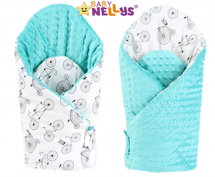 Luxusní zavinovačka MINKY BABY - oboustranná Bicykl - MINKY Baby, Oboustranná, Bicykl/ tyrkys Minky