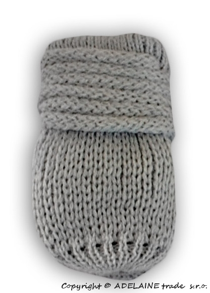 BABY NELLYS Kojenecké rukavičky pletené, zimní - sv. šedé, Velikost: 12cm rukavičky