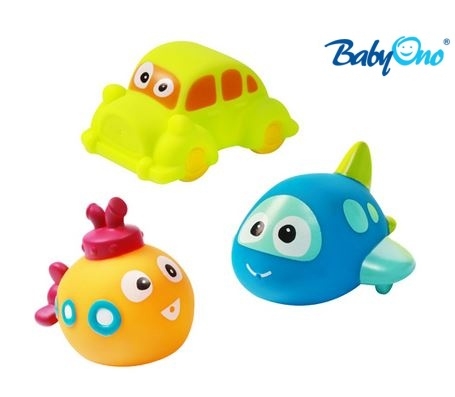 Baby Ono Veselé hračky do vody DOPRAVNÍ PROSTŘEDKY - 3m+ - nr. kat. 531 - DOPRAVNÍ PROSTŘEDKY - 3ks v balení, BO