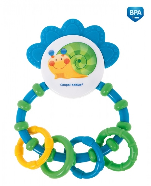 Kousátko s chrastítkem Canpol Babies - Šnek