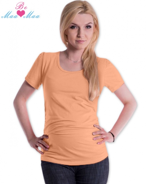 Be MaaMaa Triko JOLY bavlna nejen pro těhotné - sv. lososové , vel. L/XL