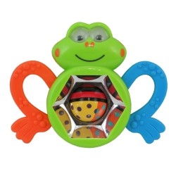 Edukační chrastítko a kousátko BABY MIX - Kaleidoskop žabka