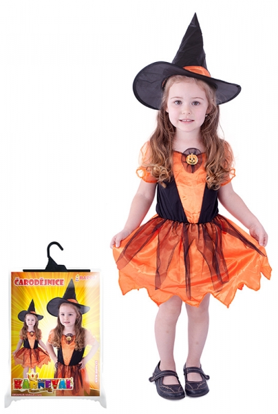 Karnevalový kostým čarodějnice/halloween dýňová, vel. XS