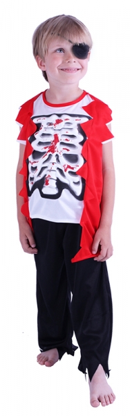 Karnevalový kostým pirát Skeleton, vel. S - Kostým pirát Skeleton, vel. S - 1 ks