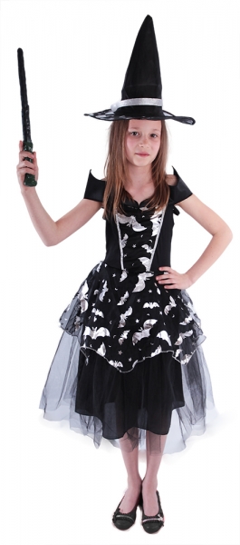 Karnevalový kostým čarodějnice/halloween netopýrka, vel. L