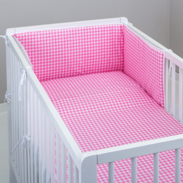 Mantinel s povlečením - IKEA růžová - 3D - rovný mantinel - 135x100cm, na postel 140x70cm, vzor: 09