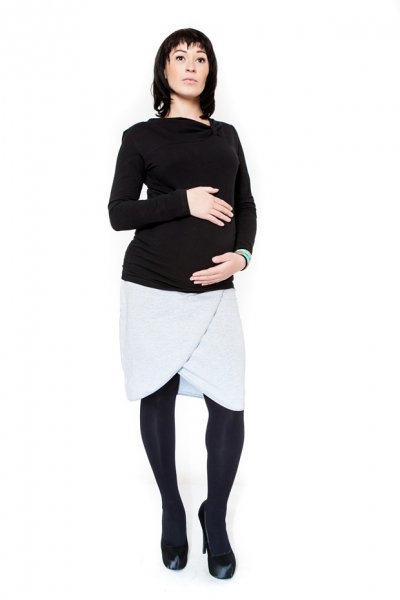 Těhotenská sukně Be MaaMaa - KALIA sv. šedá