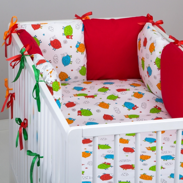 Mantinel Baby Nellys ® - polštářkový s povlečením vzor č. 278118 - 8D - 6ks polštářků cca 40x40 cm + povlečení 2D 135x100cm, na postel 140x70cm