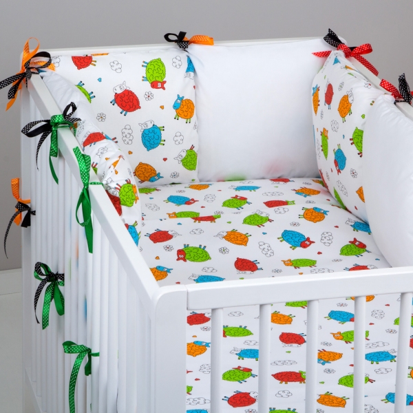 Mantinel Baby Nellys ® - polštářkový s povlečením vzor č. 278199 - 8D - 6ks polštářků cca 40x40 cm + povlečení 2D 135x100cm, na postel 140x70cm