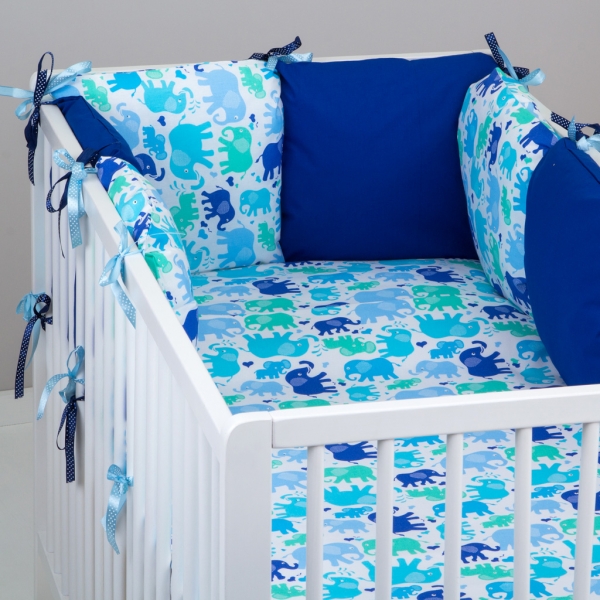 Mantinel Baby Nellys ® - polštářkový s povlečením vzor č. 340116 - 8D - 6ks polštářků cca 40x40 cm + povlečení 2D 135x100cm, na postel 140x70cm