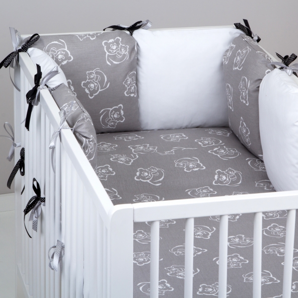 Mantinel Baby Nellys ® - polštářkový s povlečením vzor č. 346199 - 8D - 6ks polštářků cca 40x40 cm + povlečení 2D 135x100cm, na postel 140x70cm