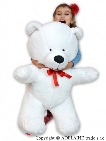 Plyšový Medvěd XXL Baby Nellys I LOVE - bílý