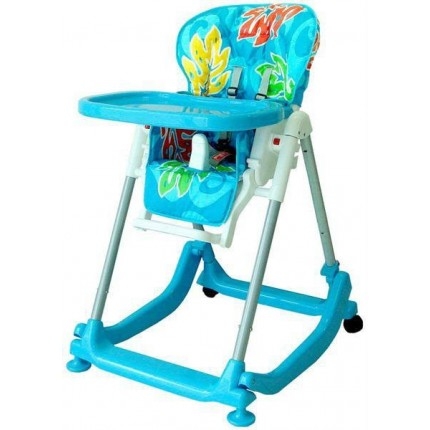 Jídelní stoleček BABY MIX - modrý s lístečky Jídelní stoleček BABY MIX - modrý s lístečky