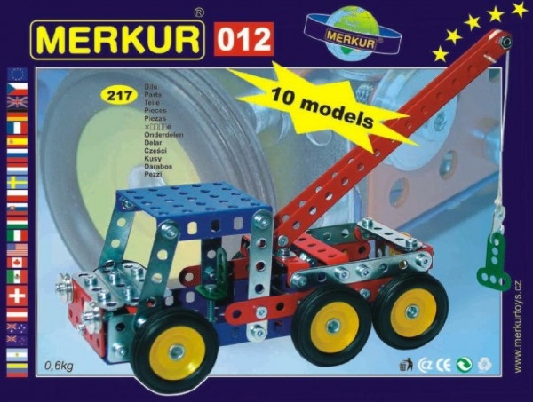 Fotografie Stavebnice MERKUR 012 Odtahové vozidlo 10 modelů 217ks v krabici 26x18x5cm