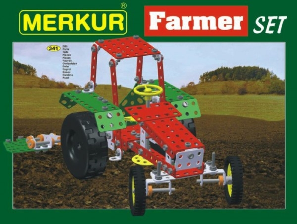 Fotografie Stavebnice MERKUR Farmer Set 20 modelů 341ks v krabici 36x27x5,5cm