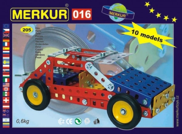 Fotografie Stavebnice MERKUR 016 Buggy 10 modelů 205ks v krabici 26x18x5cm