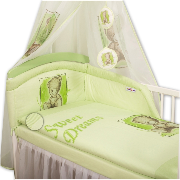 Baby Nellys Povlečení  Sweet Dreams by Teddy  - zelený