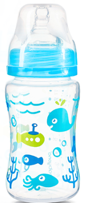 BabyOno Antikoliková lahvička se širokým hrdlem Baby Ono - modrá