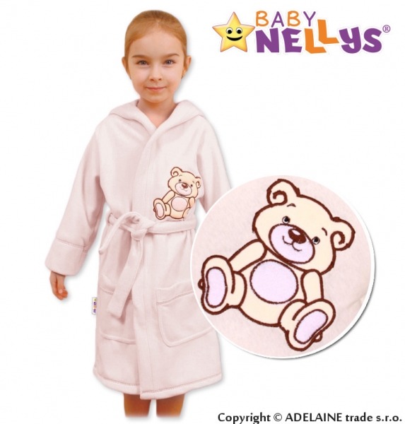 Baby Nellys Dětský župan - Medvídek Teddy Bear, 98/104 - smetanový