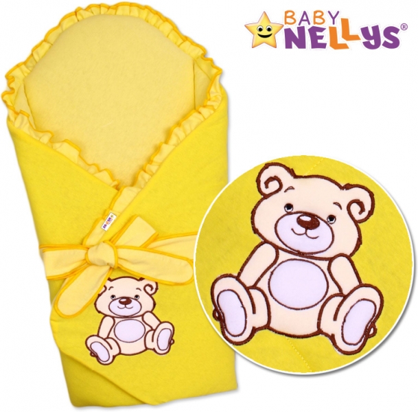Zavinovačka s výztuží Teddy Bear - velur - žlutá