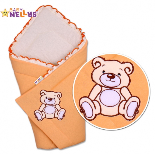 Zavinovačka Teddy Bear - velur - losos/meruňka