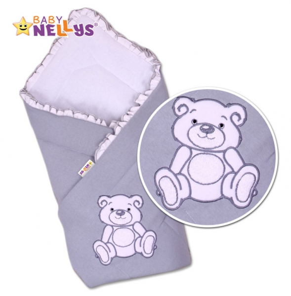 Baby Nellys Zavinovačka Teddy Bear - šedá
