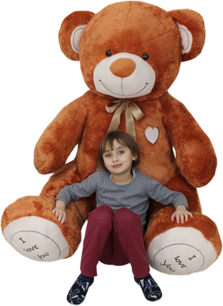 Plyšový MEDVĚD Baby Nellys I LOVE 160cm - světle hnědý