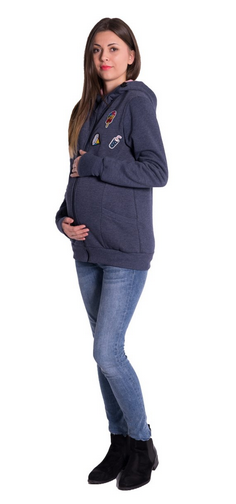 Be MaaMaa Těhotenská a nosící mikina  - granát jeans, Velikost: M (38)