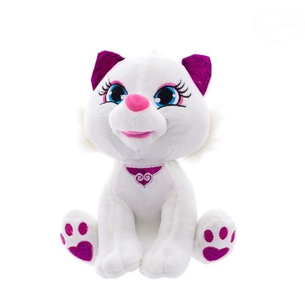 Euro Baby Plyšová kočička 24cm - bílá, Ce19