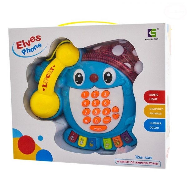 Edukační hračka Telefon - Skřítek - modrý