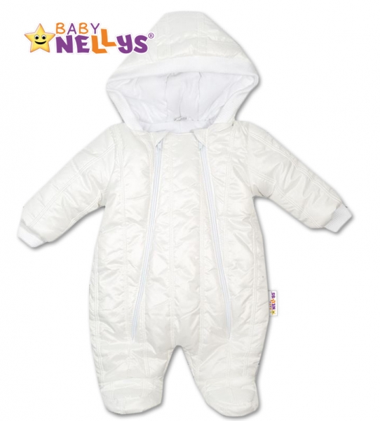 Kombinézka s kapuci Lux Baby Nellys ®prošívaná - bílá, vel. 62, Velikost: 62 (2-3m)