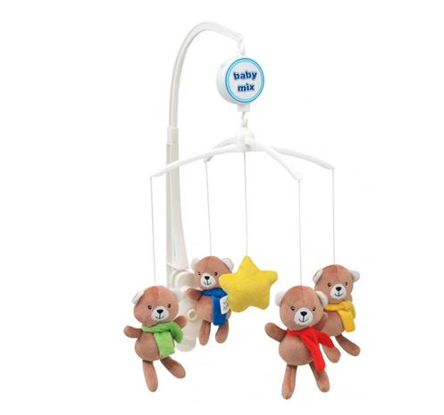 Kolotoč nad postýlku BABY MIX - MEDVÍDCI S ŠÁLOU