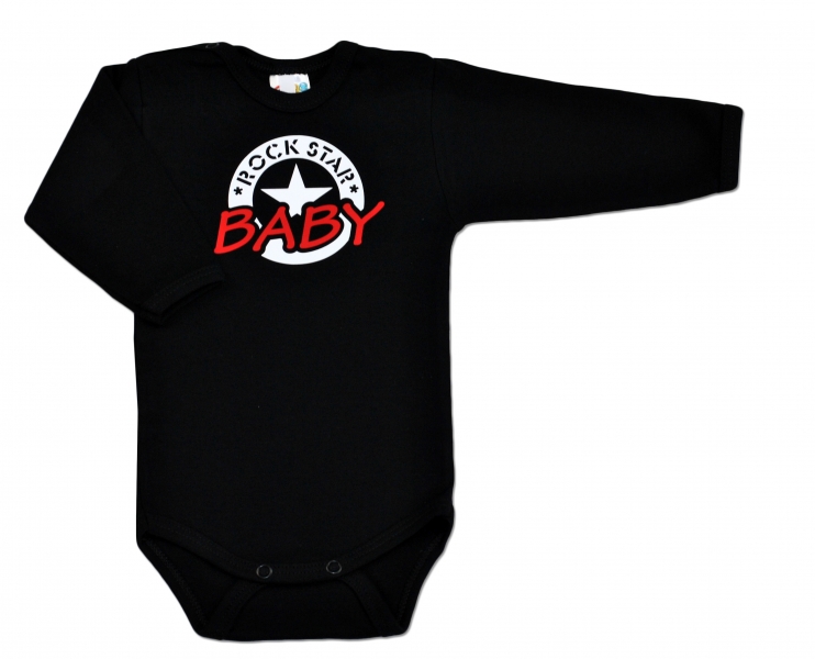 Baby Dejna Body ROCK STAR BABY dlouhý rukáv - černé