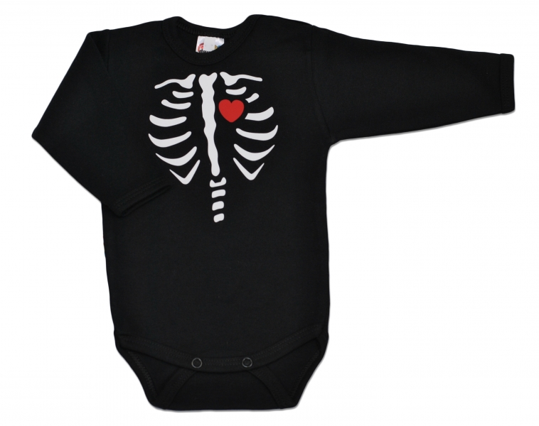 Baby Dejna Body dlouhý rukáv RED HEART- černé, vel. 68