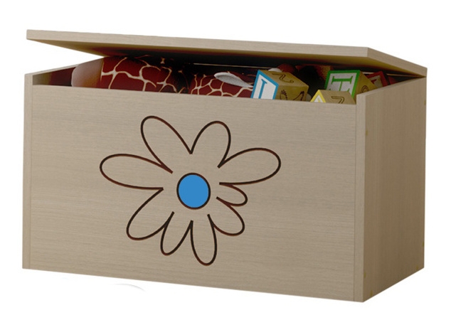 BabyBoo Box na hračky, truhla Květinka modrá