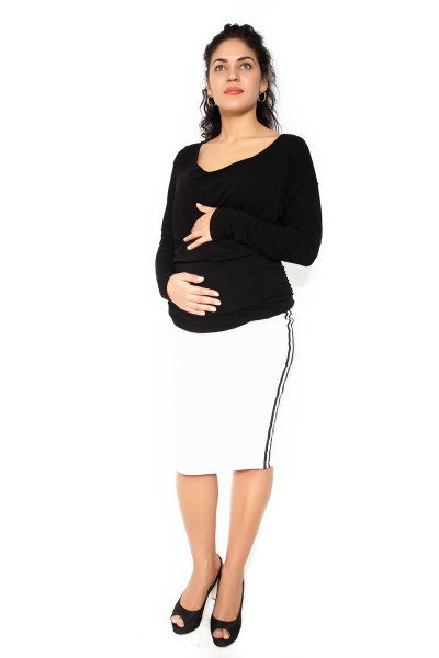 Be MaaMaa Těhotenská sukně ELLY - sportovní - bílá