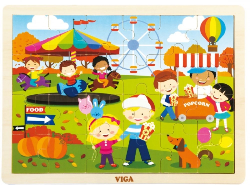 Dřevěné puzzle Roční období - PODZIM