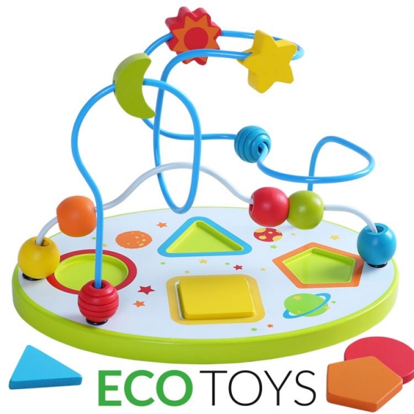 Dvojitý dřevěný labyrint ECO TOYS