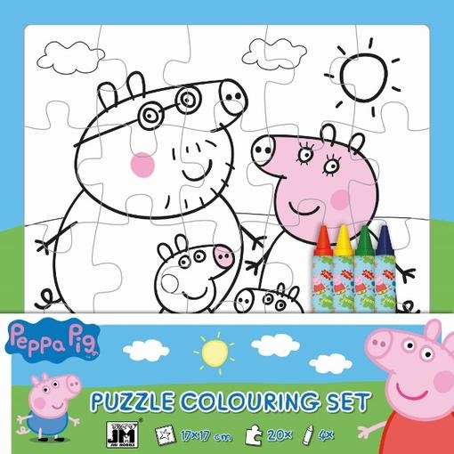 Puzzle k vymalování Prasátko Peppa