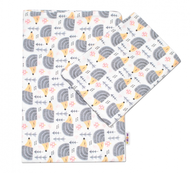 Flanelové povlečení 135x100 Baby Nellys ® - Ježek šedý