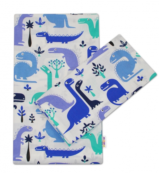 Baby Nellys 2-dílné bavlněné povlečení 135x100 -  Dinosaurus modrý, Velikost: 135x100
