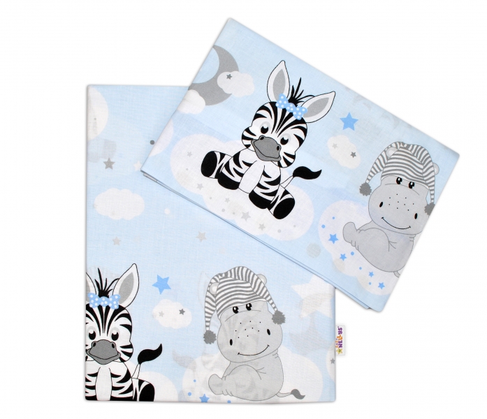 Baby Nellys 2-dílné bavlněné povlečení 135x100, Safari Baby - sv. modré