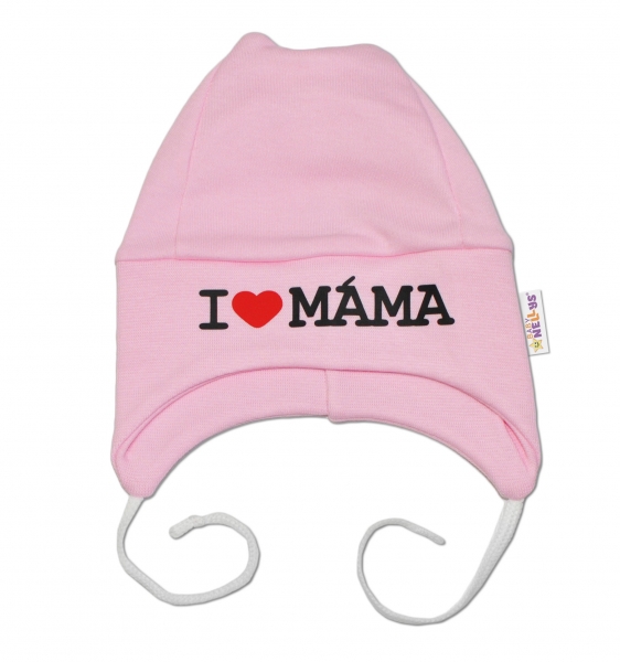 DEJNA Čepička Kolekce I love Máma na šnurku - růžová, 56/62