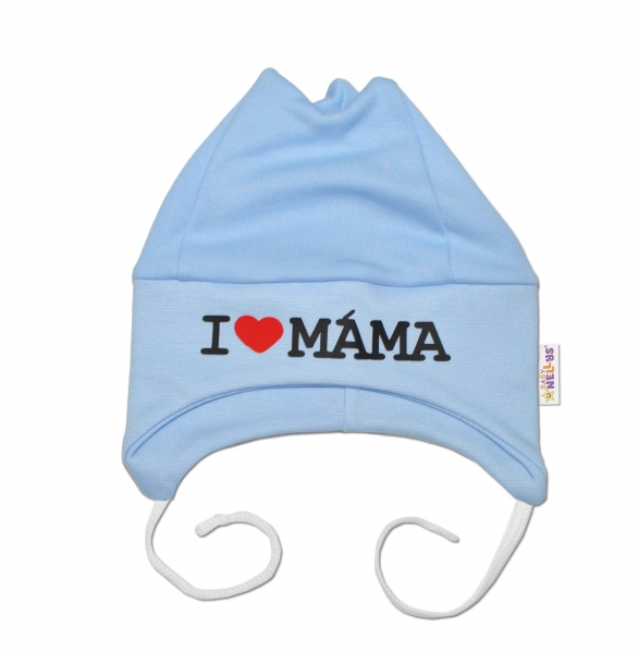 DEJNA Čepička Kolekce I love Máma na šnurku - modrá, 56/62